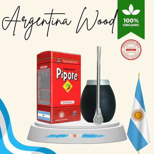 Juego de mate argentino de madera negra